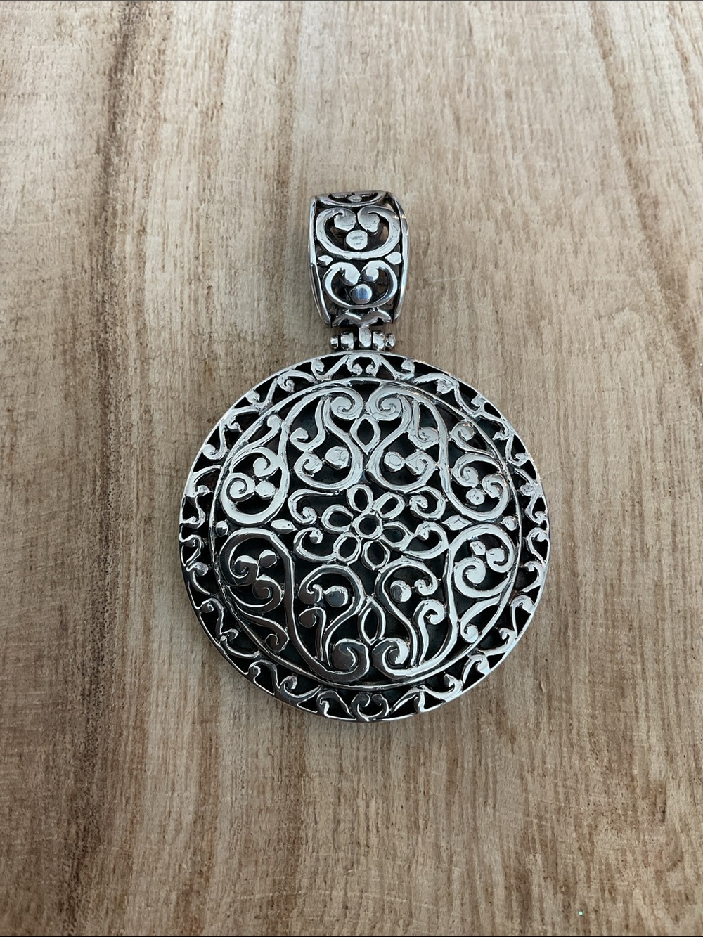 Vintage Sterling Silver Ornate Pendant